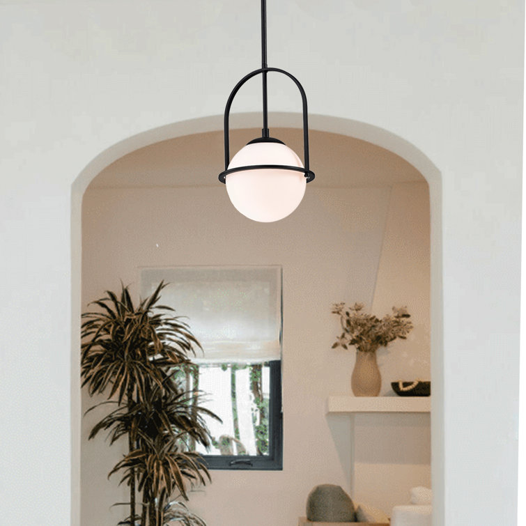 Oliver DowzallBlack Orb Globe Mini Pendant Light Fixture Mid